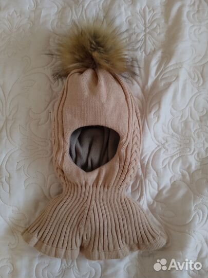 Шапка шлем для девочки зима