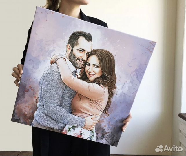 Портрет на холсте по фото (разные размеры)