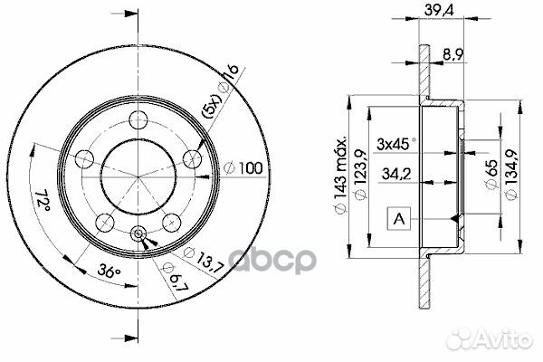78BD5601-2 к-кт дисков тормозных задних 2шт Au