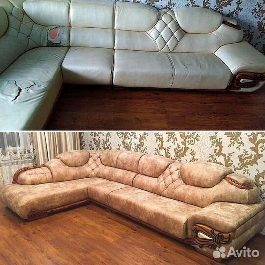 Перетяжка рестоврация мягкой мебели