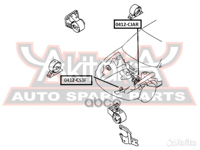 Подушка двигателя передняя 0412-CS3F asva