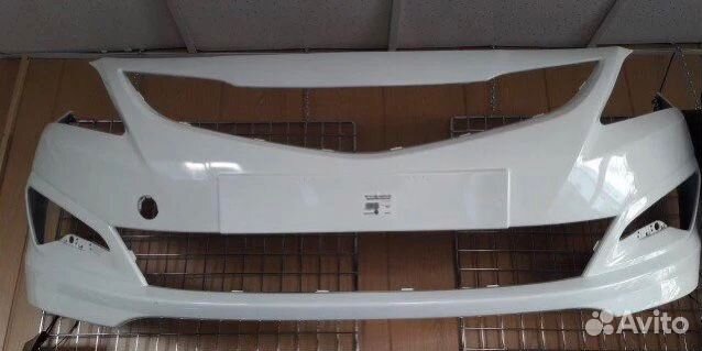 Бампер белый передний Hyundai Solaris 2014-2017