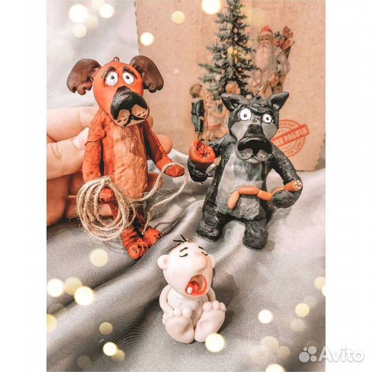 Ватные елочные игрушки