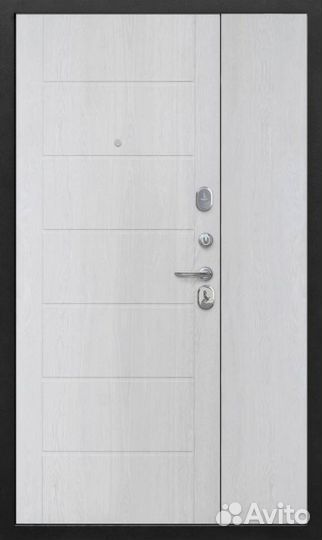 Входная двустворчатая дверь 7,5 Гарда Серебро