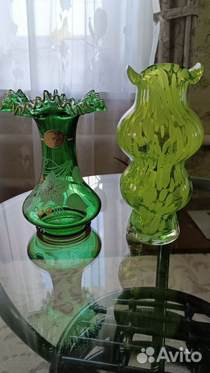 Вазы из цветного стекла СССР