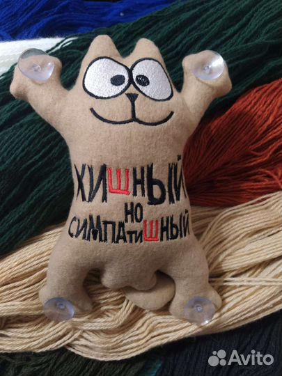 Кот игрушка на присосках