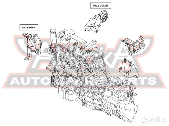 Подушка двигателя гидравлическая прав 0512D
