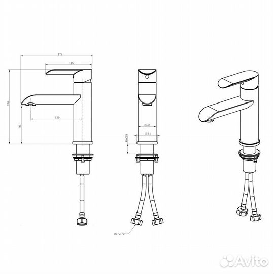 Смеситель для раковины Melana Paola Hi-tech 610601 сатин