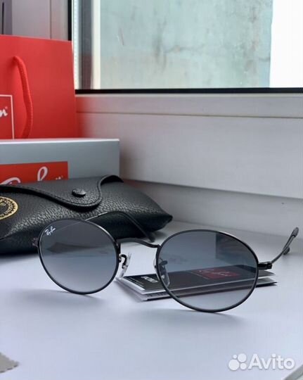 Очки ray ban oval пепельные