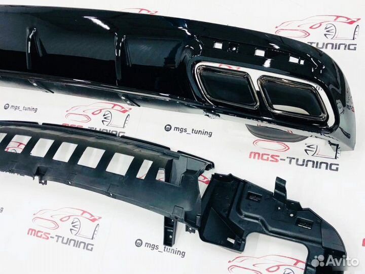Диффузор + Black насадки S-Coupe C217 S63/S65 AMG
