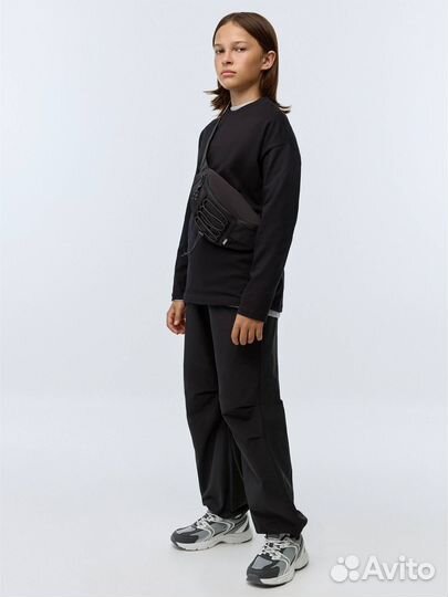 Брюки парашюты 140 черные новые