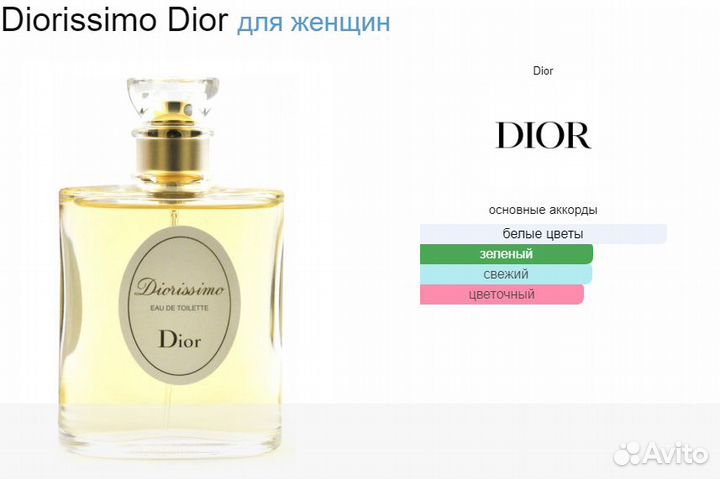 Духи Diorissimo Dior 10 мл