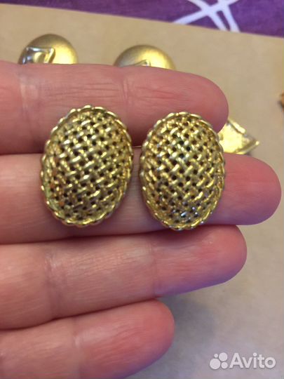 Клипсы серьги винтаж Лондон Париж