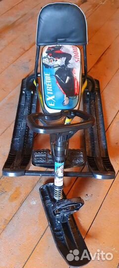 Снегокат детский Nika с вело-рулем и спинкой