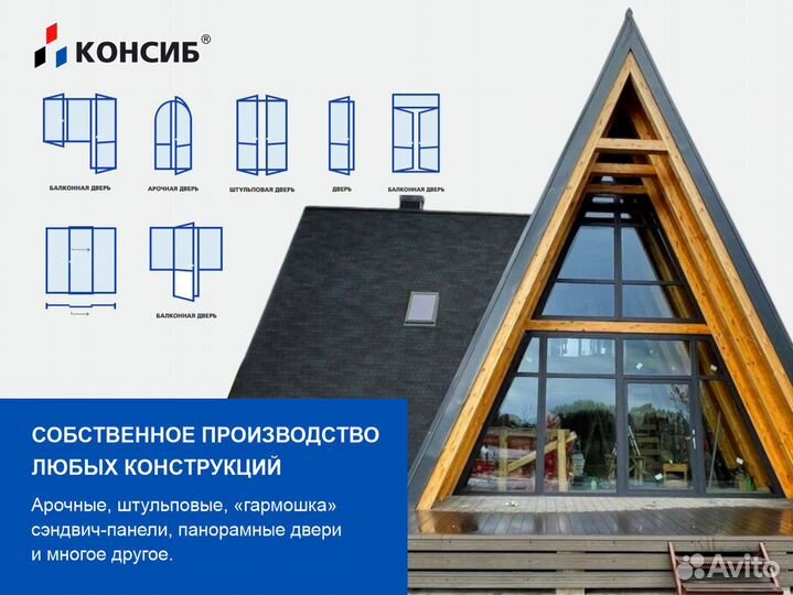 Алюминиевые двери новые, под заказ