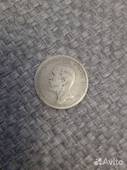 1 krona 1890г Швеция