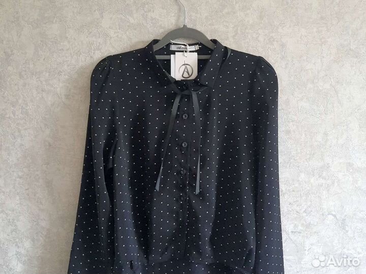 Блузка школьная подростковая 164 черная