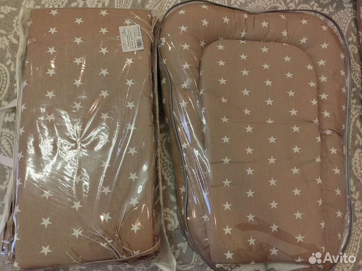 Бортики на кроватку (новые) + кокон