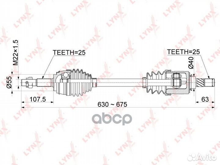 Привод в сборе перед лев nissan sunny (B15)