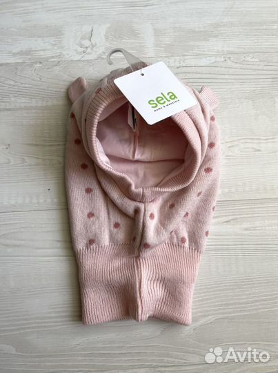 Новая шапка шлем/балаклава с ушками Sela 50-52