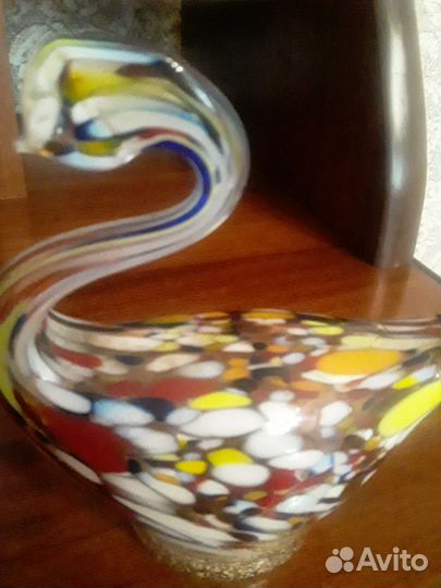 Лебедь,цветное стекло СССР