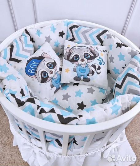 Новые бортики подушки в кроватку для мальчика