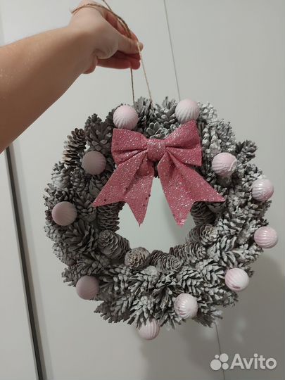 Новогодний венок ручной работы