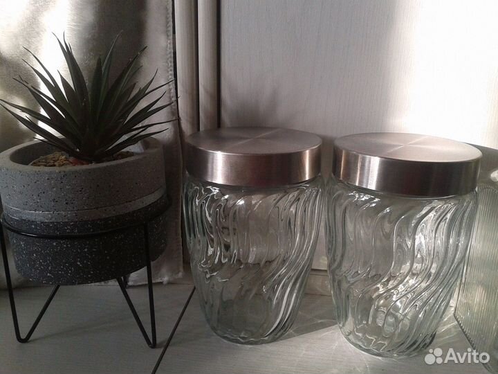 Банки для хранения сыпучих продуктов Стекло-Фарфор