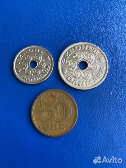 Датская крона 3 монеты