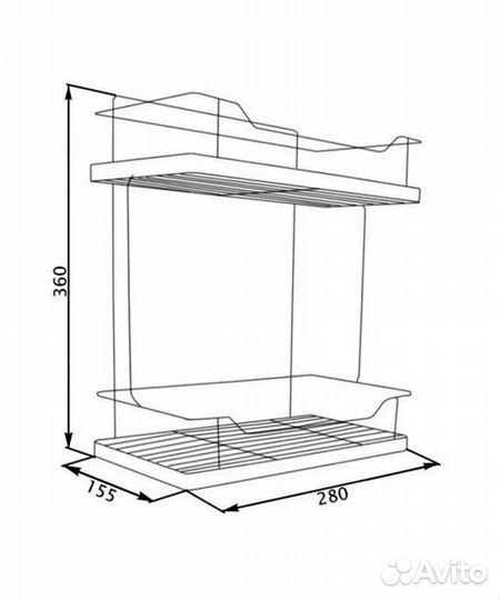 Полка двух-ярусная Potato P330-2 хром