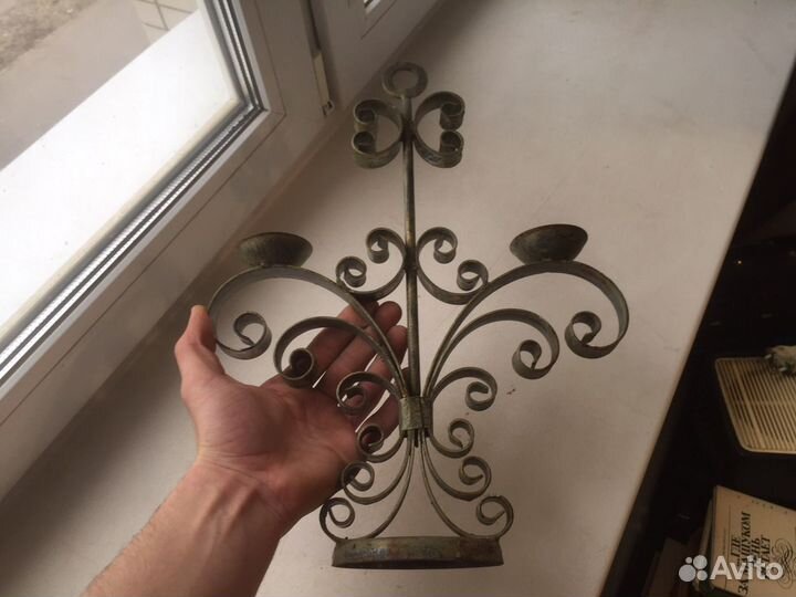 Огромный подсвечник тяжелый чугун