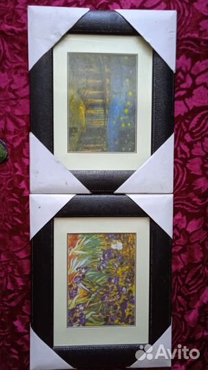 Две новых картины, в кожаных рамках