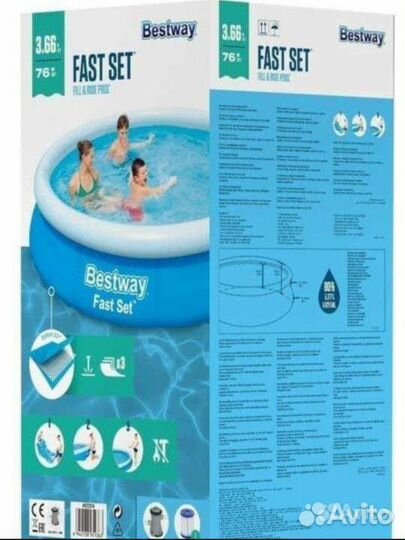 Новый Бассейн с фильтр насосом Bestway 366х76