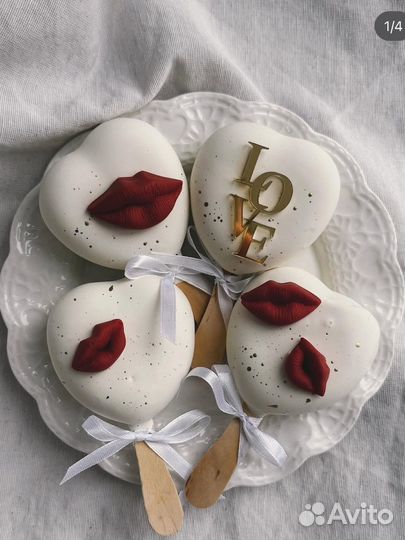 Пирожное Эскимо сердечки