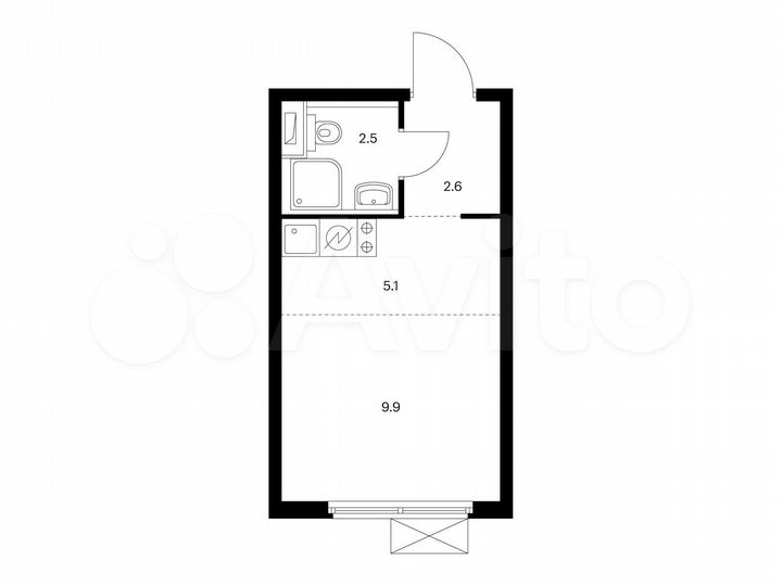 Квартира-студия, 20,1 м², 10/14 эт.