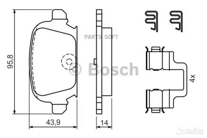 Bosch 0986424528 Колодки тормозные дисковые зад