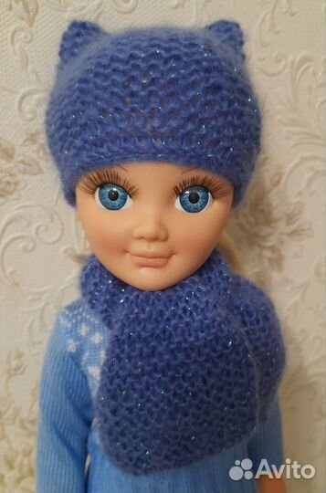 Комплект шапка и шарф для куклы