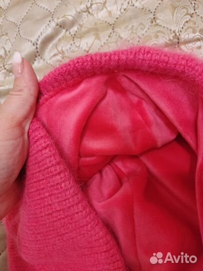 Капор капюшон из ангоры на флисе