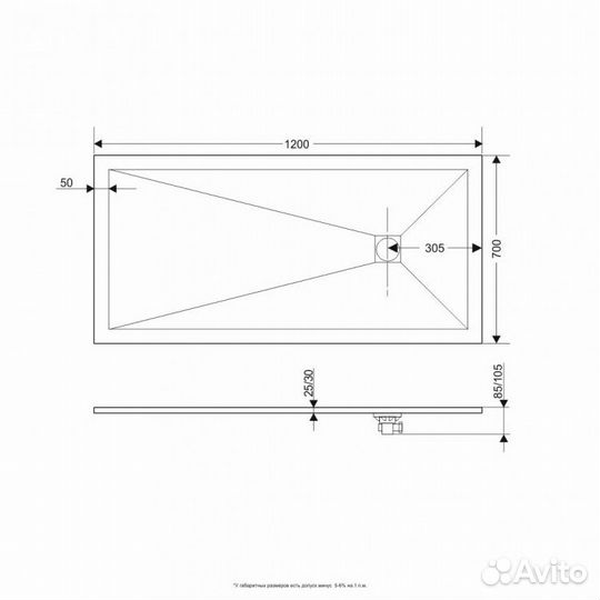 Душевой поддон RGW ST-0127W 120x70