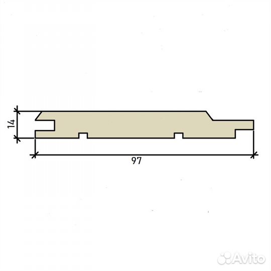 Вагонка Штиль из лиственницы 97*14*1000 мм. прима