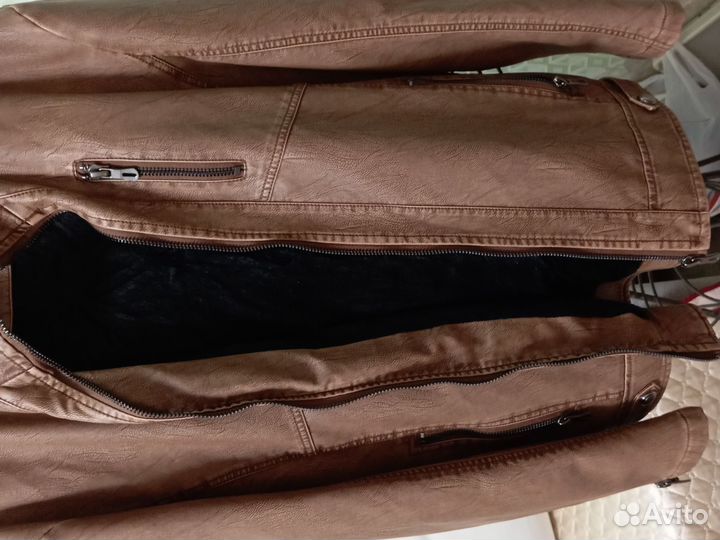 Кожаная куртка мужская 48 50