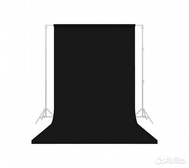 Фон бумажный Raylab 009 Black черный 2х6м