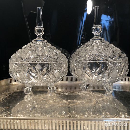 Две хрустальные бонбоньерки германия
