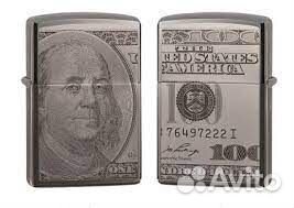 Zippo. 100 dollar Bill. Black Ice. Коллекц. Новая