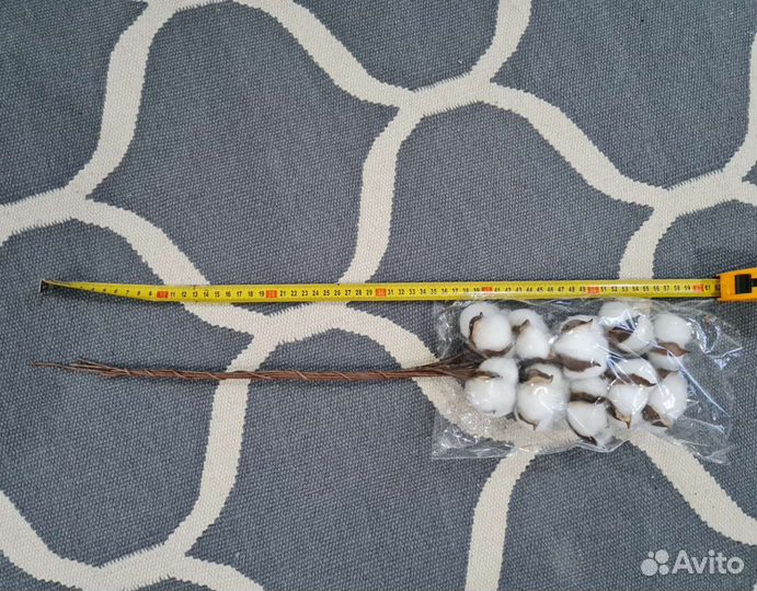 Хлопок сухоцвет букет (45-50см высота)