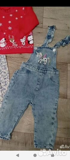 Джинсовый комбинезон 80 см