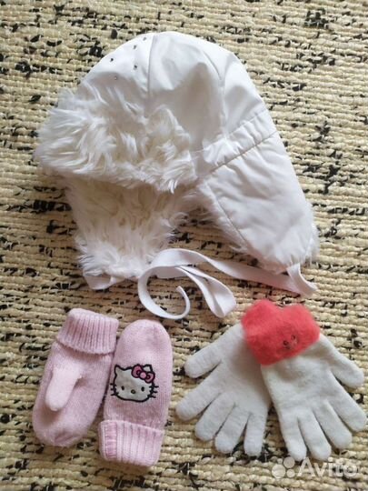 Шапки 13 штук, лето/зима варежки перчатки