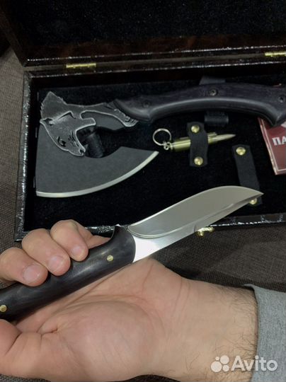 Мужской набор брутальный Топор+нож+пуля