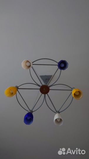 Люстра потолочная разноцветная + бра