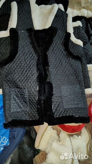 Жилетка безрукавка овчина